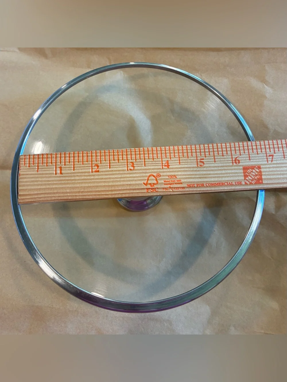 Le Creuset Tempered Glass Lid w/Stainless Steel Knob, For 6.5” Pan; Rare Size